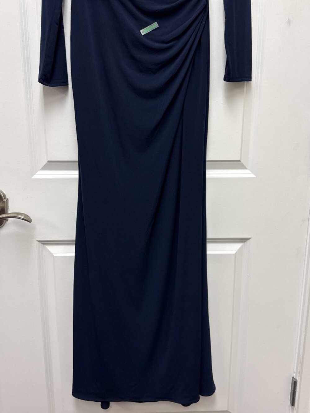 Mac Duggal Size 2 Navy 55695 Jersey Rhinestone Embellished Trumpet Gown Dress - Picture 6 of 12